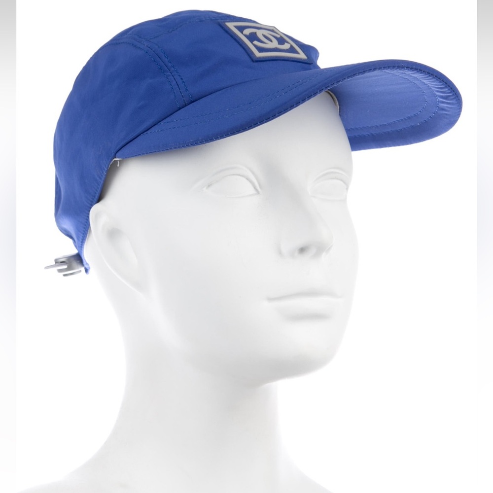 Extremely rare vintage authentic Chanel Blue Athletic Hat with Logo - Picture 4 of 7